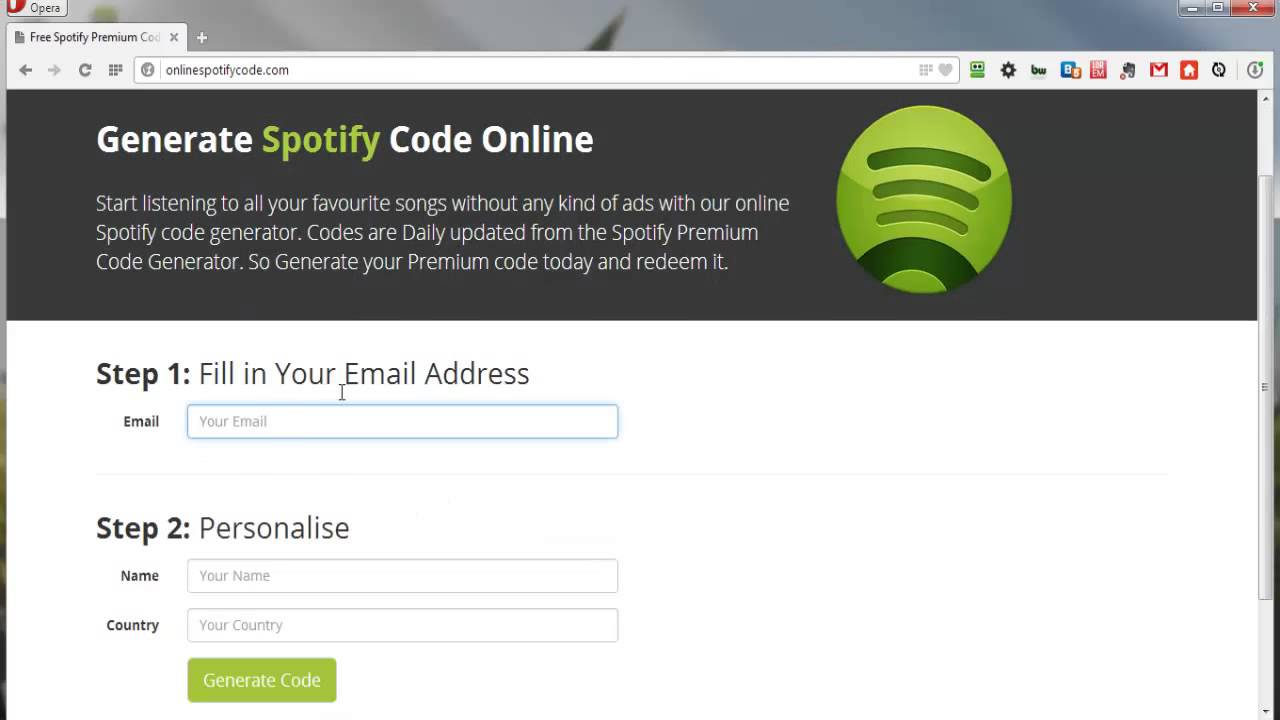 Free spotify premium code generator download
